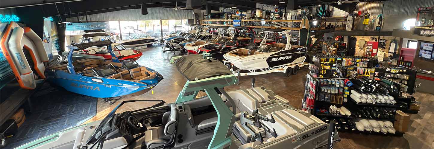 A picture of the Rocky Mountain Boat Company Showroom
